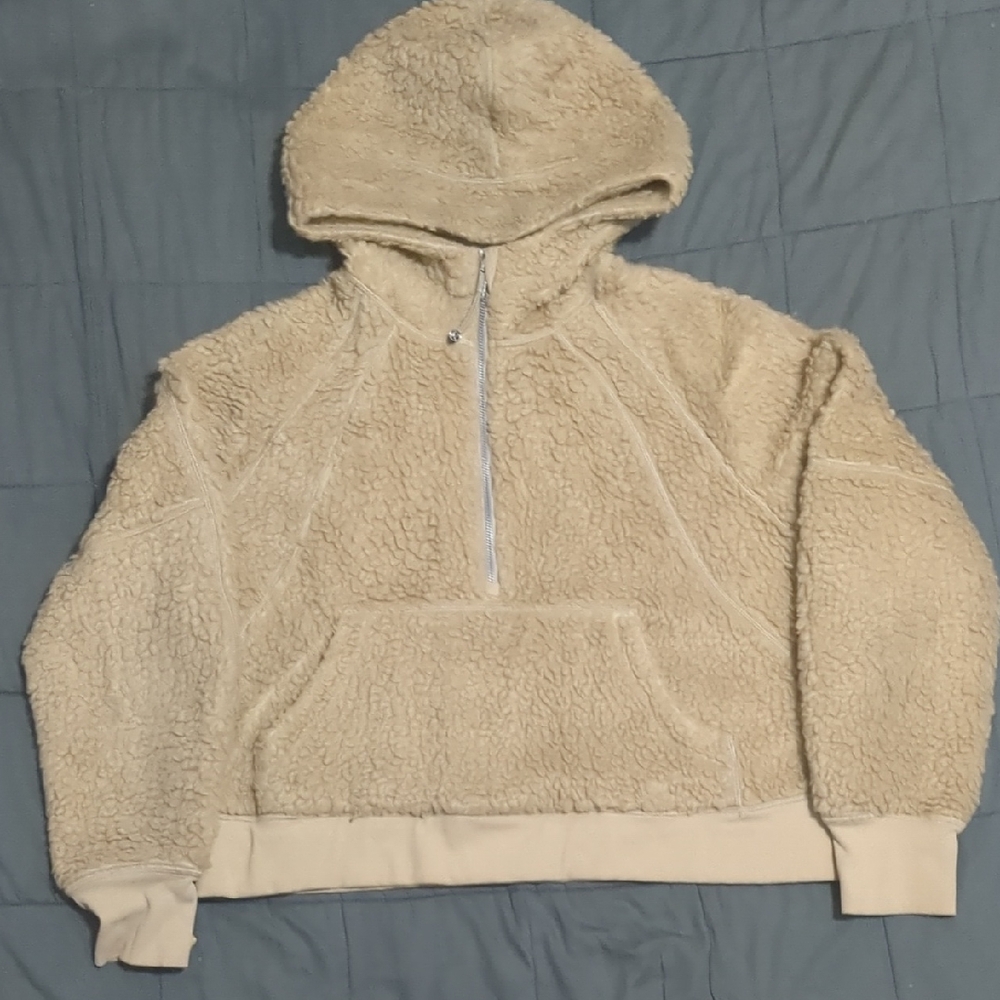 Rare Lululemon Scuba Cream Sherpa Hoodie with Zipper